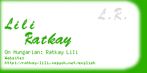 lili ratkay business card